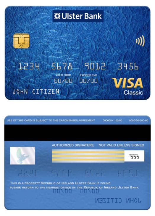 Republic of Ireland Ulster Bank visa classic card